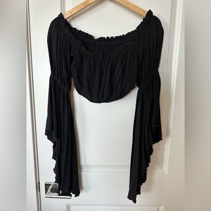 Nasty Gal After Party Bell Sleeve Crop Top